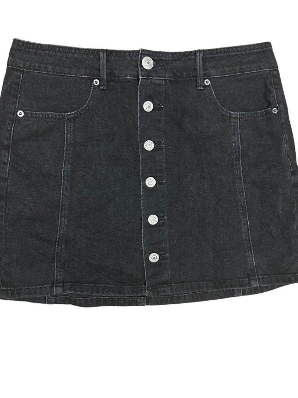 Black Button Mini Skirt by American Eagle (Size 10)